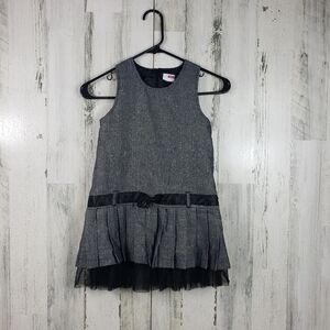 name it girls silver, gray and black dress size 5-6 years